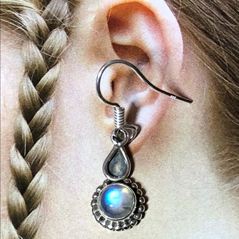 Rainbow Moonstone Earrings